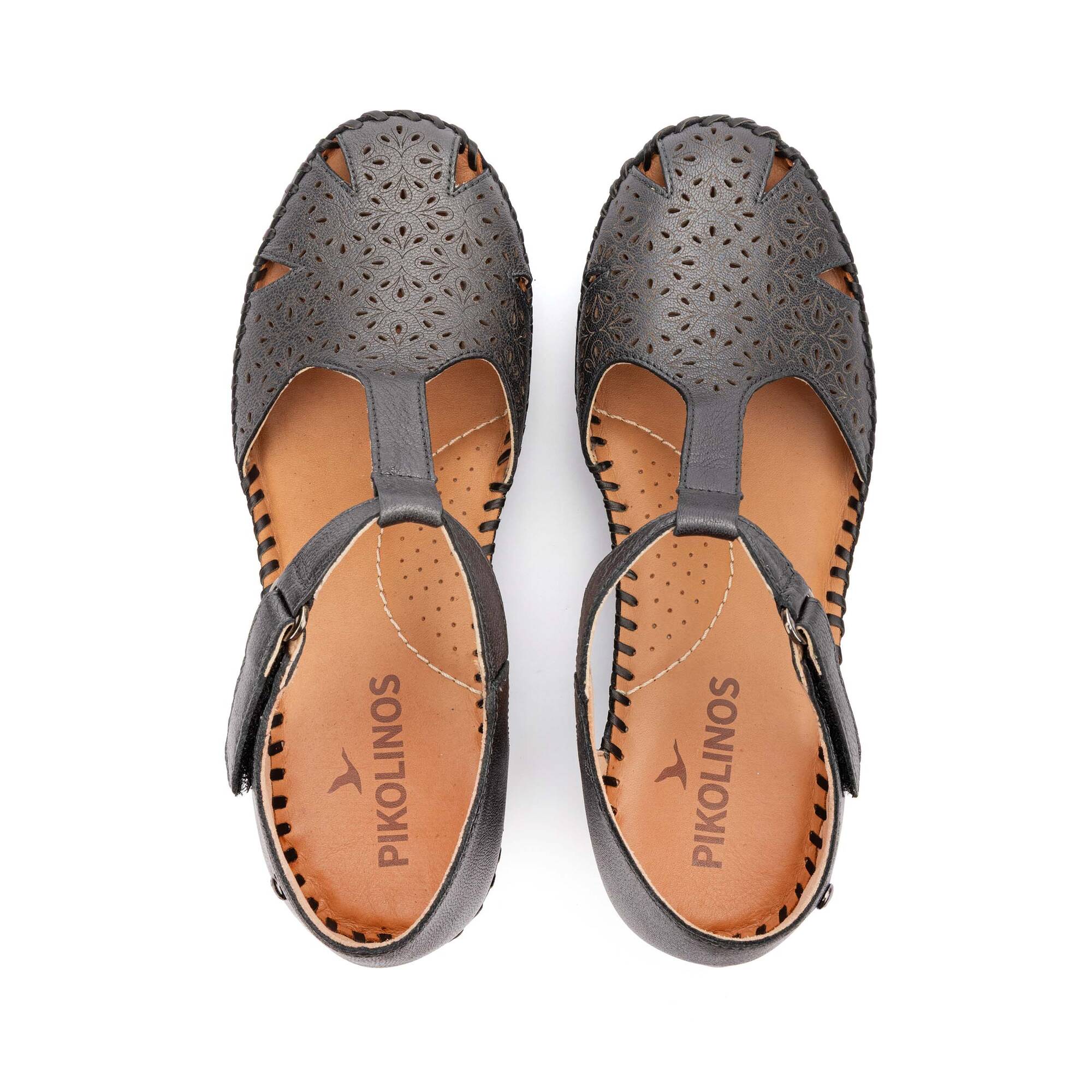 Sandales à talon compensé pour femme AGUADULCE avec fermeture velcro