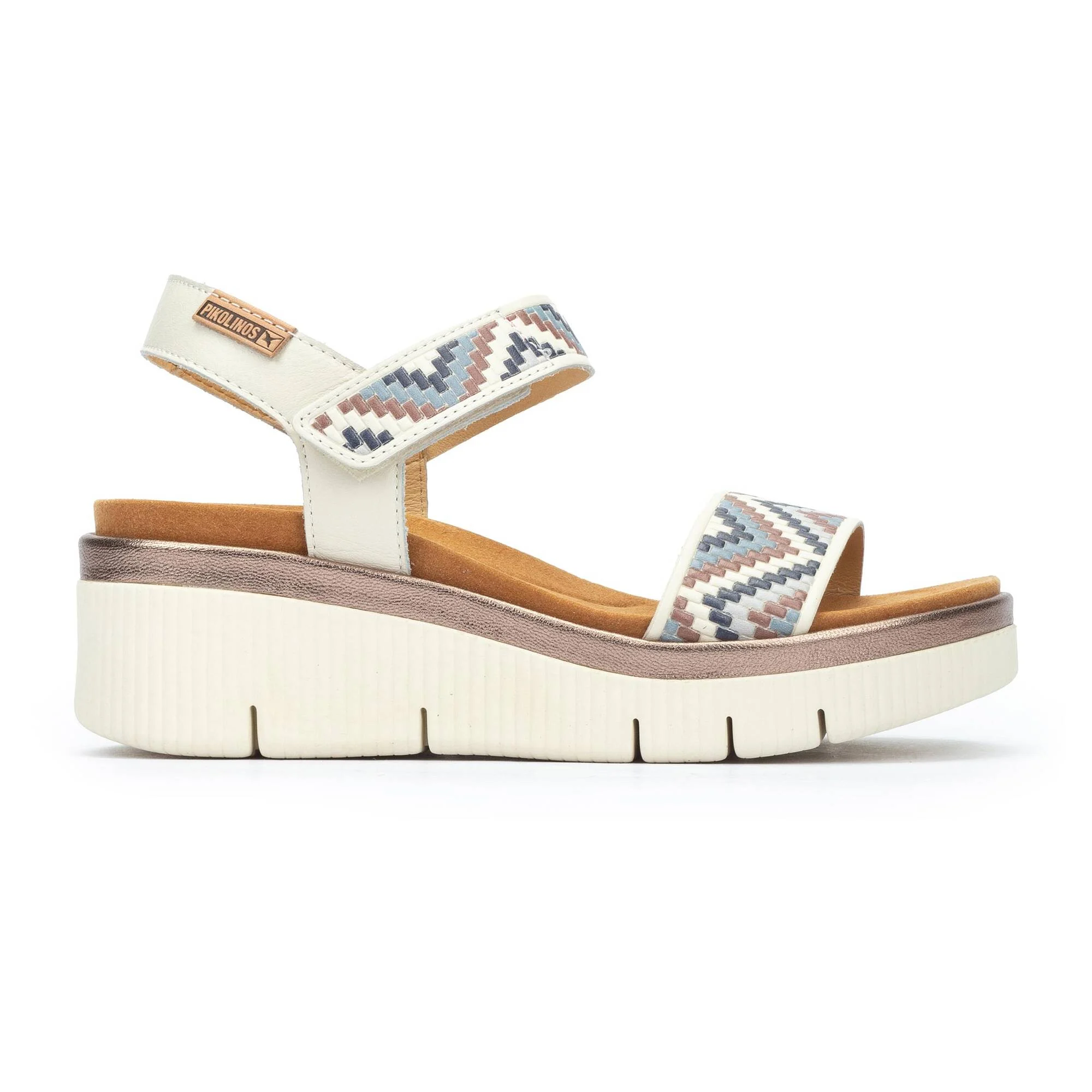 Sandales féminines à talon compensé GOMERA avec fermeture velcro