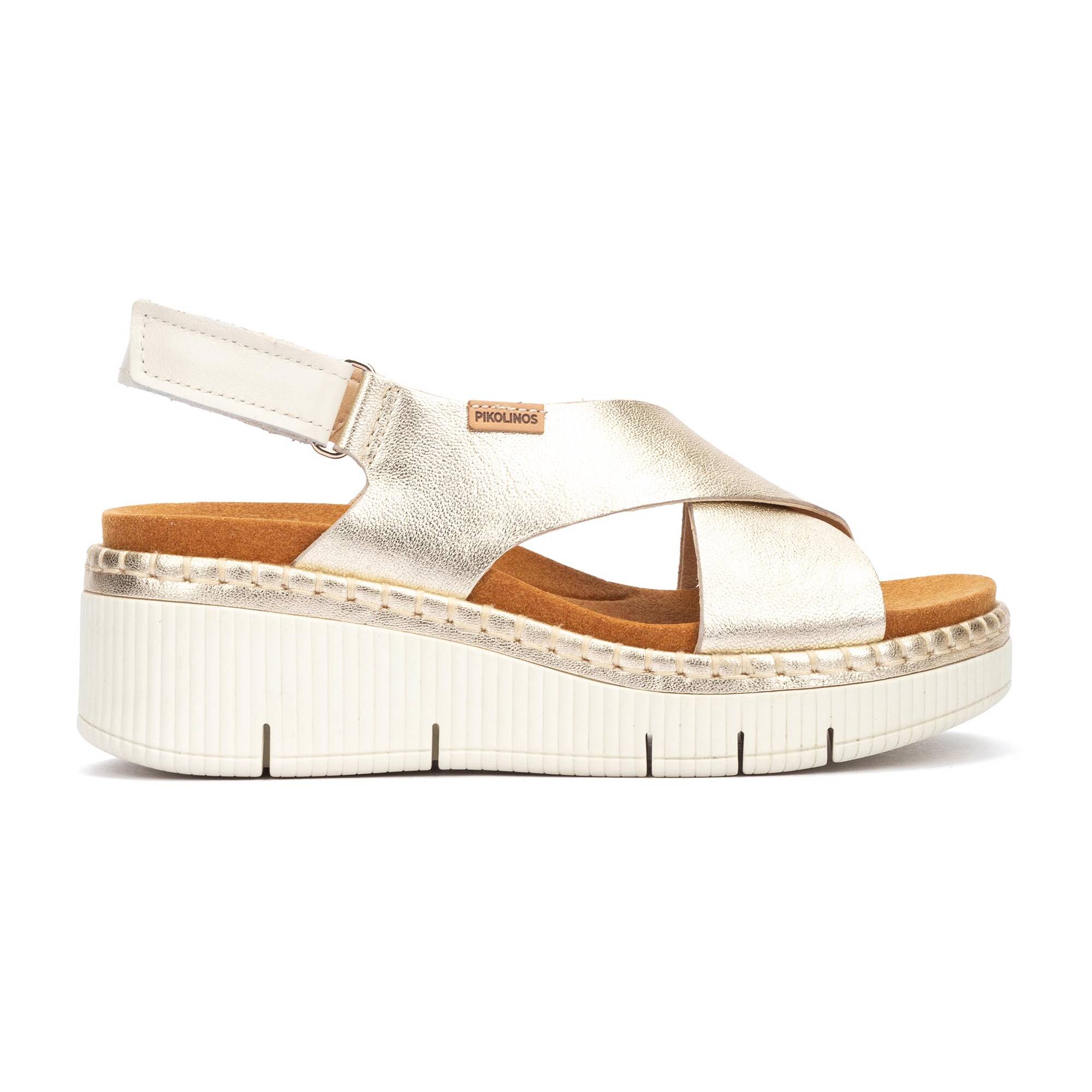 Sandales féminines GOMERA à talon compensé avec fermeture velcro