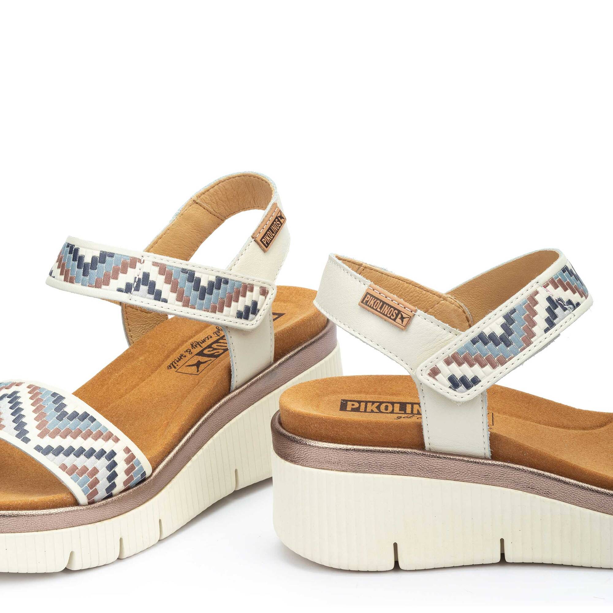 Sandales féminines à talon compensé GOMERA avec fermeture velcro