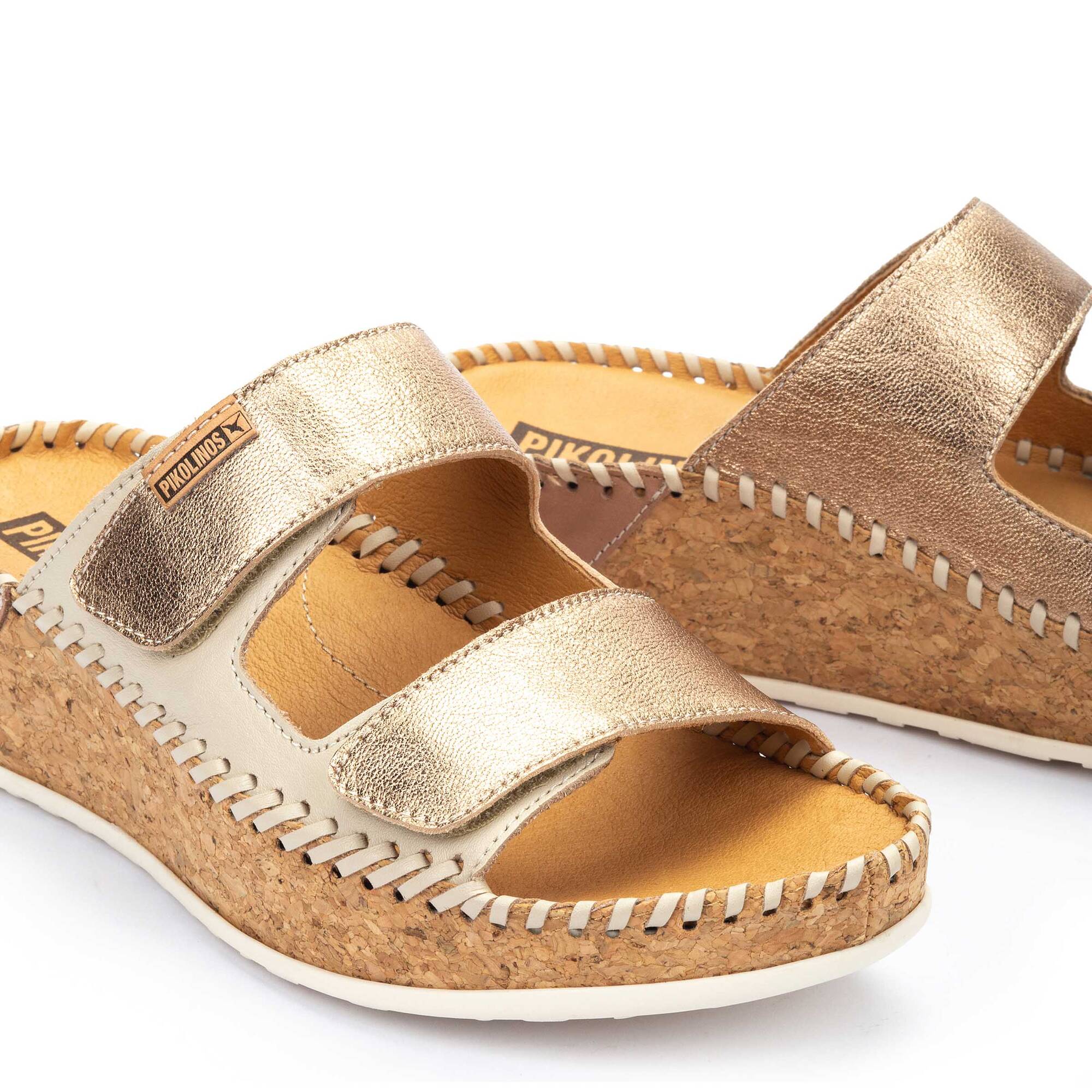 Sandales à talon compensé pour femme MARINA avec fermeture velcro