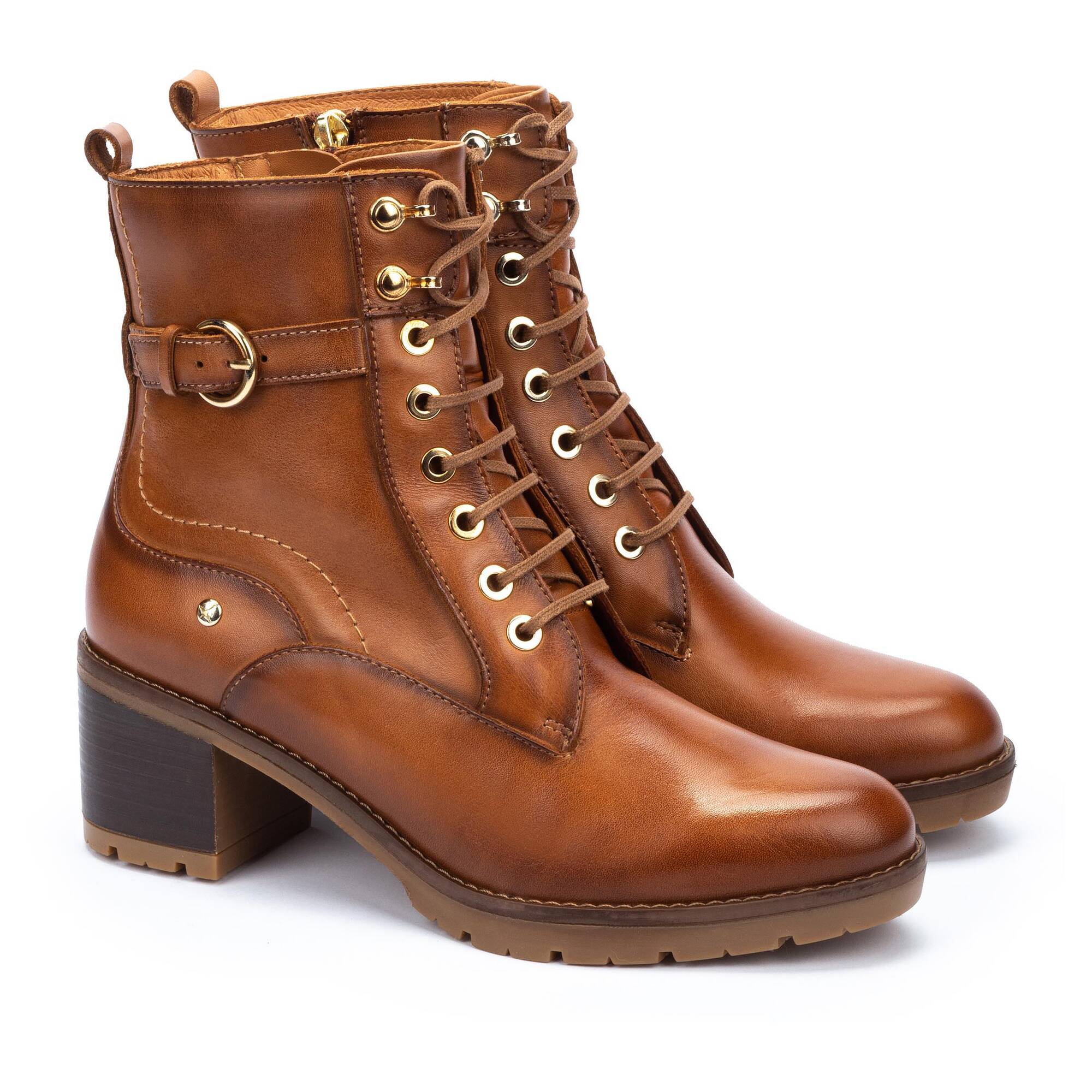 Bottes cheville à lacets à talon pour femme LLANES avec semelle type piste
