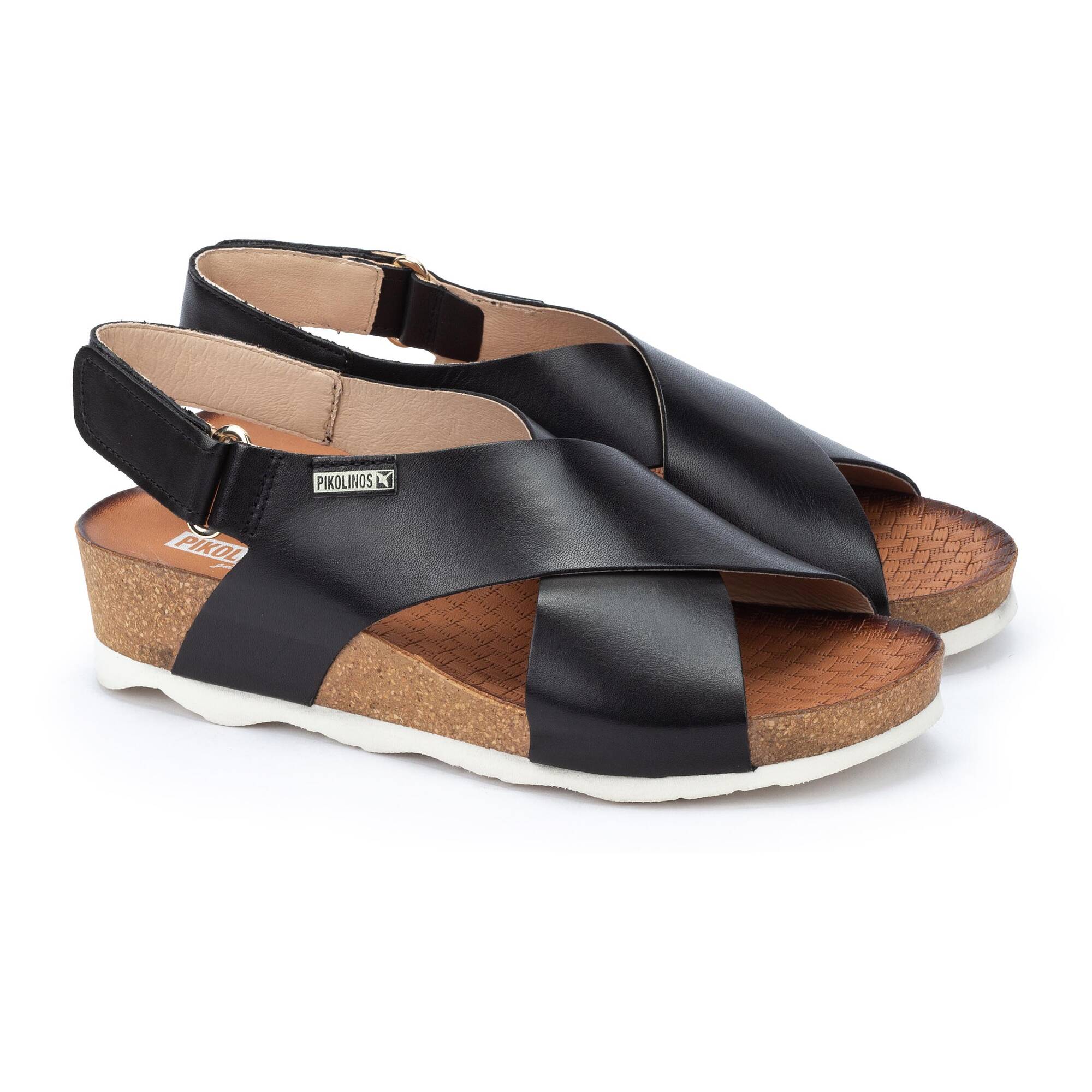 Sandales féminines à talon compensé MAHON avec fermeture à boucle velcro