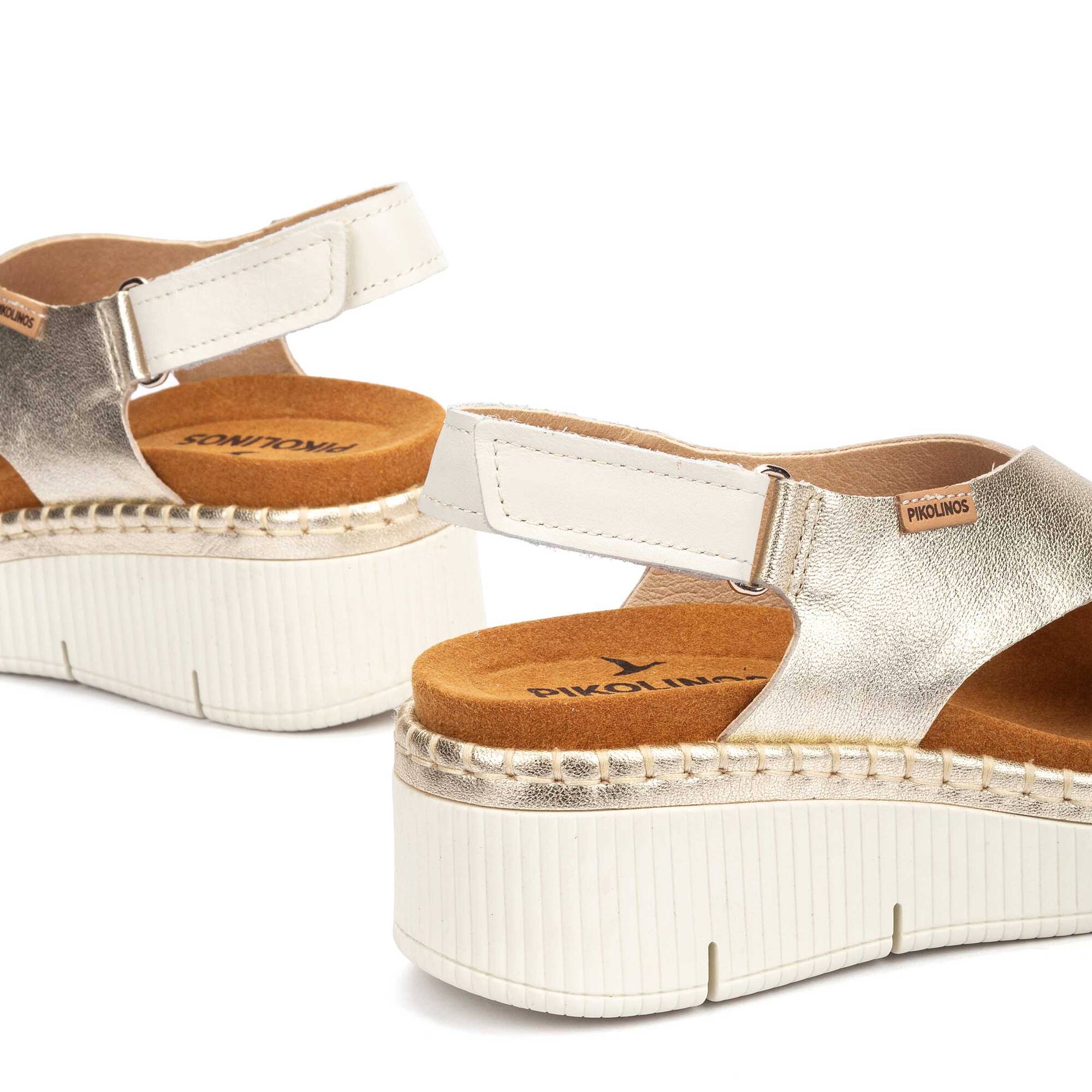Sandales féminines GOMERA à talon compensé avec fermeture velcro