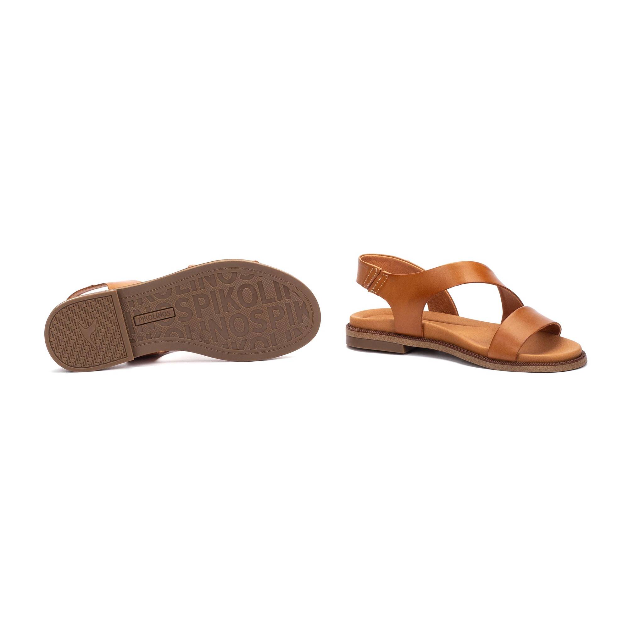 Sandales plates femme Navia avec fermeture élastique